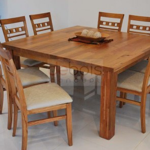 Conjunto de mesa + 8 sillas de cedro